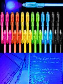 10/7/5 piezas Bolígrafo multifunción anti-falsificación con tinta invisible UV, bolígrafo detector de billetes de cabeza grande, bolígrafo fluorescente mágico, escritura secreta, bolígrafo para marcar notas, marcado invisible, gran regalo, regalo de cumpleaños festivo, regalo de vuelta a la escuela, regalo para familia amigos compañeros de clase colegas, regalo sorpresa para él/ella - Resaltador - Ver 1
