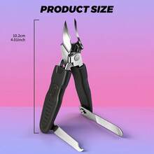 1pc 3-In-1 Oblique Large Opening Nail Clipper With Nail File, Specialized For Thick Hard Nails Of Elderly, Adult Ingrown Nail Trimmer, Portable Sharp Effort-Saving Nail Care Tool For Home Use - Specification - View 4