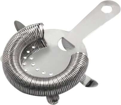 Colador de cócteles, acero inoxidable 304 con mango, filtro de barra, herramienta profesional para la elaboración de cócteles, apto para cócteles, margaritas y martinis, para uso doméstico y en bares.