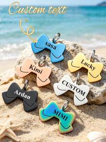 Personalized Pet ID Tag, Custom Engraved Dog/Cat Tag (Includes Name And Text), Customizable Name And Text, Suitable For Dogs And Cats, Perfect As Anniversary Or Birthday Gift For Mother, Father And Dog Lovers, Anniversary, Dog Birthday Gift, Unique Gift For Him/Her, Fashionable Pet Accessory, Perfect Gift For Pet Lovers - Multicolor - View 3