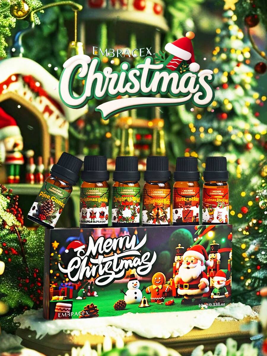 EMBRACEX. 10ml Christmas Essential Oil Christmas Wreath Christmas Bell Christmas Gnome Christmas Sock Christmas Pine Cone Nutcracker Christmas Gift Candle Making