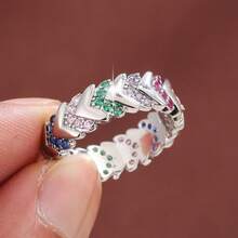 1pc Fashionable Women's Ring With Artificial Zirconia Stone In Arrow Design - Multicolor - View 9