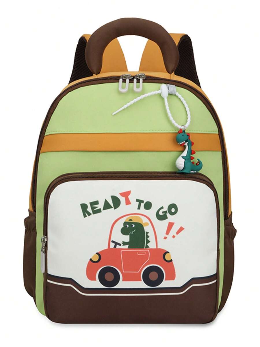1pc Lightweight Burden-Reducing Children's Backpack, 2026 New Cute Cartoon Unisex Kindergarten School Bag