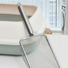 1pc Stainless Steel Cat Litter Scoop, Fine Mesh Handle Design, Sturdy And Durable, Suitable For Cats, Equipped With Two Different Mesh Hole Sizes, Can Clean Clumping And Non-Clumping Cat Litter - View 10