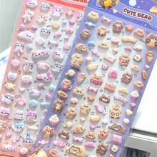 Mini Cute Animal 3D Stickers, Cute Bear, Rabbit, Ocean Animal 3D Foam Stickers, Decorative Reward Stickers, Suitable For Children's DIY Scrapbooking, Journaling, Planner And Craft Party Gifts. - Multicolor - View 1