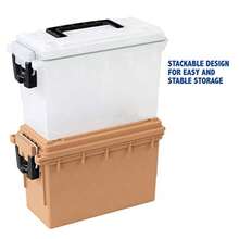 Ammo Storage Box, Stackable.30 Cal Field Boxes, Water And Dust Resist, Lockable Storage Box With Handle, Secures Hunting Gear, Supplies, And Bullets, Made In USA, , 1-Pack - Frost - View 6