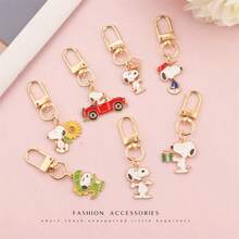 Internet Celebrity Cartoon Snoopy Keychain Pendant Couple Car Bag Pendant Claw Machine Small Gift [Randomly Emit Colors] - View 5