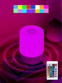 1 pièce Veilleuse LED, Gradation tactile, Interrupteur tactile, Changement de couleur tactile, 3 couleurs/16 couleurs, Lampe de chevet, Alimentée par USB et rechargeable (batterie 800 mAh), Couleur et luminosité de la lumière réglables, Éclairage doux à gradient, Lampe de chevet à commande tactile, Convient pour la nurserie, la chambre à coucher, le couloir, le salon - lampe de chevet - Voir 10