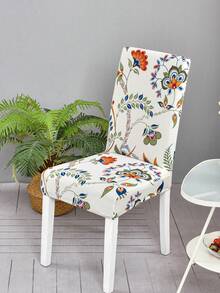 1PC/4pcs/6pcs Chair Cover, Decorative Chair Slipcover, Milk Silk Fabric, Non-Slip Elastic Full Coverage Chair Cover, 1PC One Size, 4pcs/6pcs Set, Floral Print, Rich Colors, Suitable For Spring, Summer, Autumn, Winter, All Seasons - Multicolor - View 14