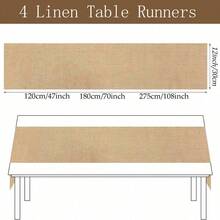 Coarse Linen Table Runner, Rustic Linen Table Runner, Natural Linen, Suitable For Wedding, Party, Kitchen, Restaurant, Christmas And Other Holiday Table Decoration - Camel - View 2