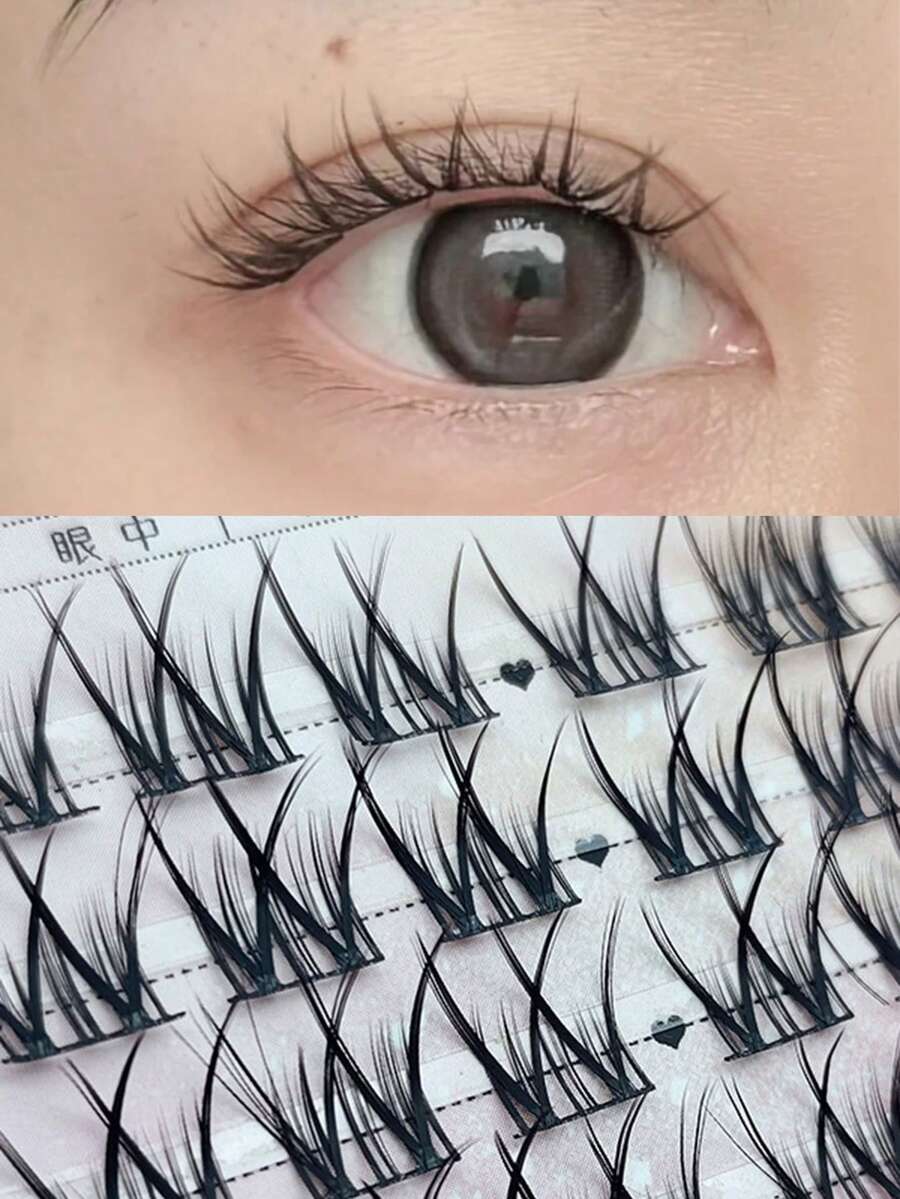 72pcs Natural Small Segmented Single Cluster False Eyelashes, Fluffy Curly Manga Fine Stem Fairy Lashes, Invisible Soft Stem Lightweight Comfortable Non-Irritating, Beginner Slouchy Self-Application Segmented Lashes, Suitable For Daily Light Makeup And Natural Look, Reusable - View 1