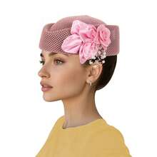 European And American New Style Space Layer Rhinestone 2-Flower Multi-Layer Stacked Tie-Up African Evening Party Hat Auto Gele Headwrap - Flower Hat - View 18
