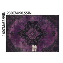 1 pièce Tapis de style persan violet et noir, tapis décoratif, décoration de chambre, petit tapis, tapis, décoration de maison, tapis de salon, tapis de chambre, décoration de maison de salon, tapis d'extérieur, tapis lavable - Multicolore - Voir 13