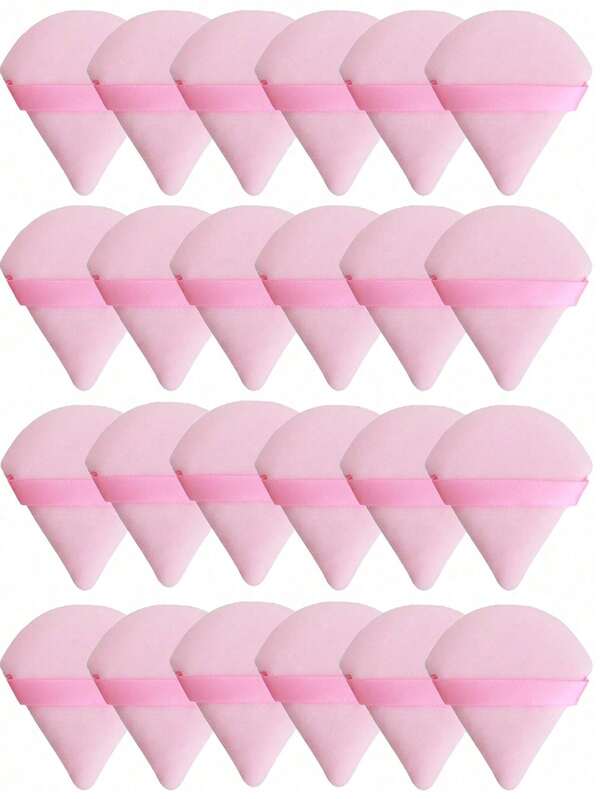 24/20/10/5/1pc Triangular Velvet Powder Puff, Face Loose Powder Puff, Reusable Powder Puff, Face And Eye Makeup Powder Puff, Soft Foundation Powder Puff, Foundation Dry Powder Makeup Tool, Makeup Essential.