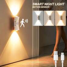 1/2/4件 LED感應壁燈 智能磁吸壁燈 充電式電池供電 3000K/4000K/6500K可調光壁燈 適用於開齋節、臥室、牆面、廚房、萬聖節、聖誕節、家居裝飾、房間佈置 - 沙漏造型(升等版) - 查看 9