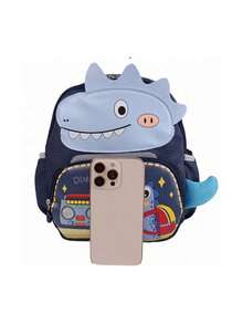 1pc Mini Back To School Personalized Customizable Versatile Cute Cartoon Dinosaur & Kitten Theme Backpack, Zipper Closure Nylon Material, Adjustable Shoulder Straps, Hand-Carry, Suitable For School, Shopping, Outdoor Trips, Daily Use. Birthday Gift. - Multicolor - View 3