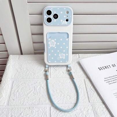 1pc Minimalist Ins Style Color Block Card Slot Phone Case, Polka Dot Hibiscus Flower Print Portable Lanyard Design, Retro Sweet Cool Shockproof Soft Shell With Matching Wrist Strap, Full Coverage Card Slot Protective Case, Gold Leopard Print Leather Texture Full Coverage Camera Protection Phone Case, Card Slot Compatible With IPhone 11/12/13/14/15/16/17 Pro/Pro Max Series, Shockproof Anti-Fingerprint Protective Case, Phone Protective Cover, Phone Shell, Phone Case, Shockproof Phone Case, Minimalist Phone Case, Solid Color Phone Case, TPU Phone Case, Lanyard Phone Case