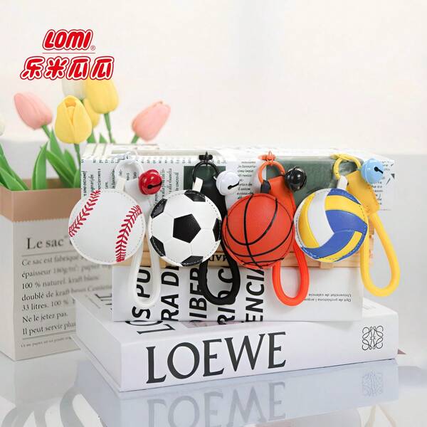 PU Leather Cotton Padded Basketball Football Volleyball Bag Charms, DIY Jewelry Accessories, Portable Phone Lanyard & Keychain Pendants  Sports Ornaments