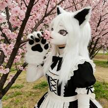 1件裝動物頭部面具 毛絨動物頭套 動物裝扮頭飾 動漫Cosplay服裝配件 - 查看 4