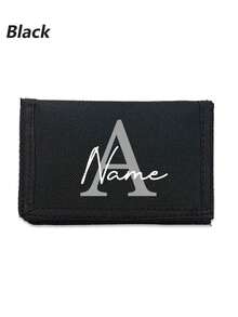 Custom Monogrammed Wallets For Men, Personalized Wallets, Pocket Money Storage, Card Holder With Hook And Loop Fastener, Suitable For Teenagers, Students, Perfect For Father's Day Gift, Holiday Gift, Men's Gift - Multicolor - View 7