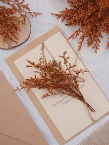 25/52/102/298 Pcs, Artificial White Mini Baby Breath Flower Vase For Wedding, Home, Office, Party, Garden, Card Making, DIY Decoration - Orange Lover Grass - View 3