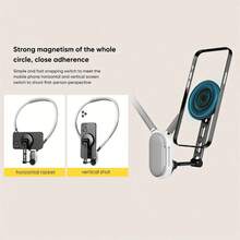 Magnetic Chest Mount Holder For Action Camera, Smartphone, First-Person Vlogging, Anti-Shake Live Streaming - Grey - View 4