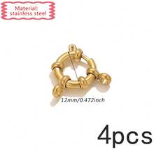 4Pcs Gold Silver Stainless Steel Spring Ring Clasps, Multi Size Sailor Clasp Connectors For DIY Bracelet Necklace Jewelry Making Findings - Spring Buckle - View 10