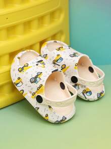 1 Pasang Sandal Anak Laki-Laki Ringan Motif Excavator, Sandal Pantai Keren untuk Liburan - Putih - View 2