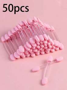 100/50/2pcs Pink Nail Art Sponge Applicator Double-Ended Sponge Brush/Gradient Nail Art Brush, Disposable Double-Ended Eyeshadow Brush, Suitable For Eye Makeup And Nail Art Tools - Multicolor - View 7