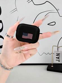 美國國旗黑色耳機保護套，相容 iPhone 第4代/第3代/第2代 - 耳機保護殼 - 黑色 - 查看 2