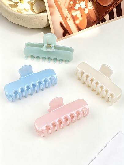 4 piezas pinzas de garra para el cabello de hueso de dragón de color gelatina fresco y minimalista de verano, accesorios para el cabello dulces y versátiles para cabello grueso y largo, adecuados para peinados recogidos en la parte posterior de la cabeza