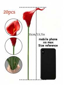 10/22/1pc Red Artificial Flowers, Artificial Calla Lily Silk Flowers For Easter, Home Kitchen And Wedding Suitable For Wedding Decoration, Bridal Background Props, Wrist Flowers, Wedding Arches, Party Decoration, Gift Decoration, Wedding Decoration - Multicolor - View 10