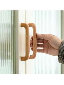 Pegangan Furnitur Kayu Minimalis Modern Warna Kayu Alami Tarikan Laci Lemari Dapur Aksesori Perangkat Keras Furnitur Kayu Solid - pohon beech - View 6
