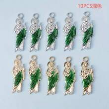 10PCS Mixed Color Vintage Cartoon Character Oil Drip Alloy Charms For DIY Necklace, Bracelet, Earrings, Pendant Jewelry Making - Gold and Silver - View 9