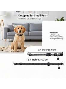 Pet Anti‑Lost Tracking Tag With Adjustable Paw‑Print Pet Collar, Works With Apple Find My App, Global Real‑Time Location Locator, Replaceable Battery & Sound Alarm Tracker, For Cats & Small Dogs, Only Compatible With IOS Devices - Multicolor - View 8