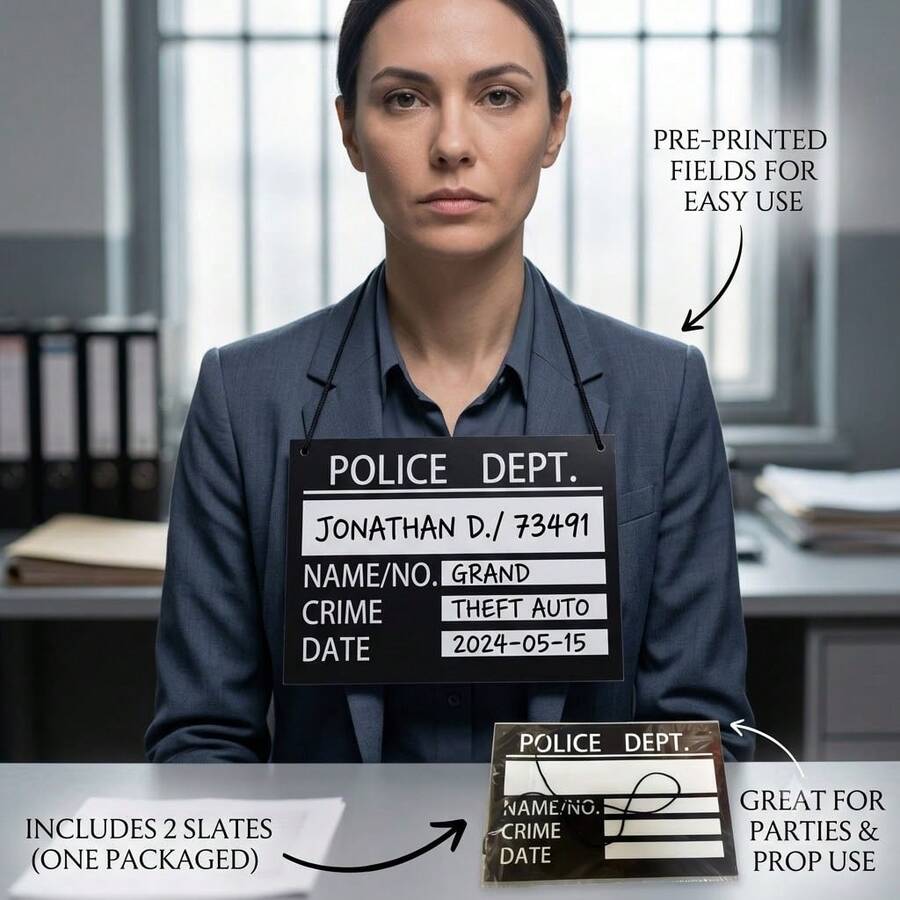Sexy Cosplay Prisoner Number Plate Costume Prop For Roleplay, Photo Shoot And Photography - Multicolor - View 1