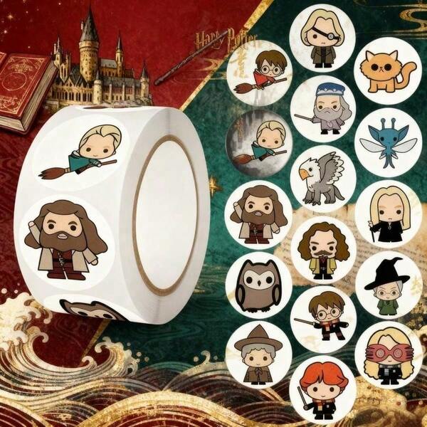 500pcs/Roll Stiker Resmi Warner Bros. Harry Potter, Stiker Vinyl Tahan Air Cocok untuk Botol Minum, Laptop, Skateboard, Cocok untuk Anak-anak, Remaja, Perempuan, Sempurna untuk Ulang Tahun, Pesta, Liburan, Hadiah Kembali ke Sekolah