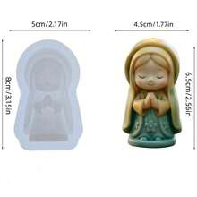 New Praying Angel Girl Silicone Mold, 3D Angel Mold For Scented Candles, Gypsum & Resin Ornaments, DIY Handmade Mold For Festival Gifts - A-White - View 2