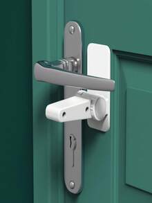 2/4pcs White Child Door Knob Lock, ABS Material, Easy Installation Without Tools, Multi-Adjustable Fit Most Door Handles, Prevent Children & Pets From Opening - White - View 3