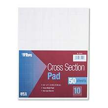 Cross-Section Pads, 8-1/2" X 11", Glue Top, Graph Rule 10 X 10,50 Sheets (35101 - White - View 2