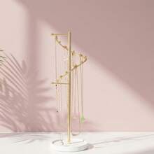 1pc Jewelry Organizer, Spiral Necklace Display Stand, Exquisite Jewelry Storage Rack With Rotating Base, Suitable For Hanging And Displaying Long Necklaces, Jewelry And Bracelets, Store Window Display - Multicolor - View 12