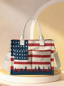 1pc Tote Bag Multi-Scenario Universal Extra Large Capacity Ultra-Lightweight Portable Versatile Practical Fun Pattern Print Large Capacity Crossbody Mommy Bag Multiple Pockets Detachable Shoulder Strap 2026 New Highly Attractive Daily Handbag - Multicolor - View 11