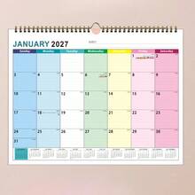 1pc 2027 Minimalist Gradient Color Wall Calendar July 2026 To December 2027 11"X8" Calendar, Fresh Floral And Tree Design With Large Writing Space, Suitable For Memo, Recording, Planning Itinerary, Home And Planning - Single Piece - View 3