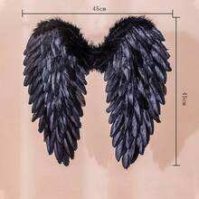Angel Feather Floating Wings Valentine's Day Ramadan Easter Holiday Party Costume With Elastic Band, Suitable For Halloween, Christmas And Various Role-Play Activities - White - View 5