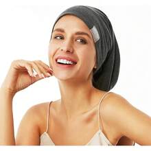 Gorro de dormir con forro de satén sedoso, ajustable, suave, para mujeres y niñas, 2 unidades (negro y gris oscuro) - XS Niños Rosa Caramelo - Ver 4