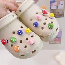 12pcs Cute 3D Mushroom Character Shoe Charms, DIY Shoe Accessories, Multi-Functional Shoe Clips For Garden Shoes, Sandals, Slippers, Beach Bags, Perfect Birthday Party Gift - Multicolor - View 4