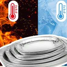 1/10pcs Heavy Duty Disposable Aluminum Trays, Stackable, Durable And Sturdy Rectangular Food Containers, Suitable For Grilling, Cooking, Baking, Outdoor, Party And Holiday Use Kitchen Gadgets! - Multicolor - View 10