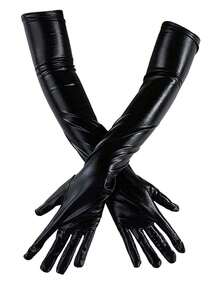 1set Party Solid Long Gloves For Daily Use Halloween Halloween Accessories Winter Gloveswedding - A - View 2