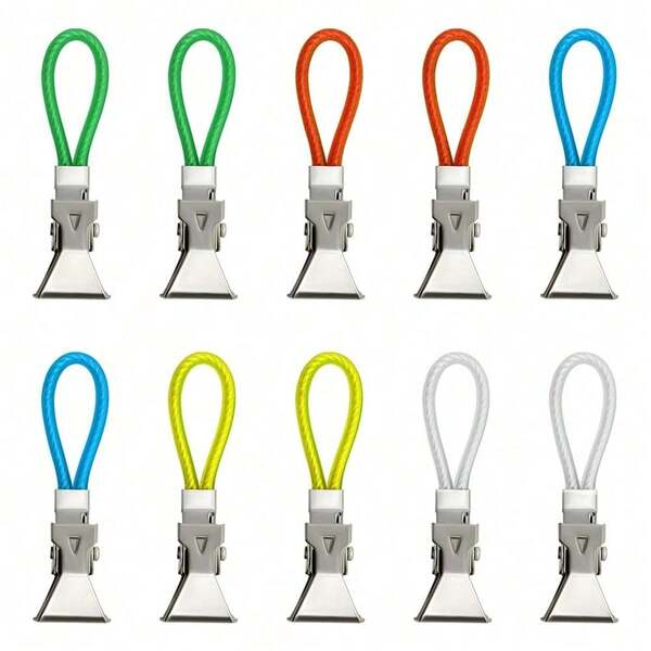 1/5/10pcs Multi-Color Metal Kitchen Hooks, Suitable For Kitchen, Cabinet And Bathroom (5 Colors)