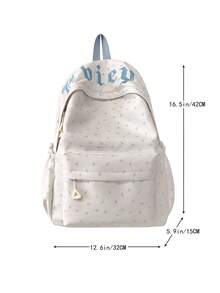 Mochila con patrón de estrellas dulces para niñas, mochila escolar ligera con múltiples bolsillos, mochila linda para uso diario y viajes, accesorio versátil esencial para la temporada de regreso a clases - Multicolor - Ver 6